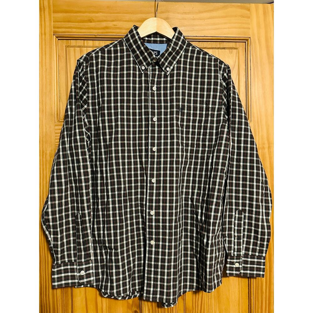 Chaps Men's Large Plaid Long Sleeve Button Down Shirt